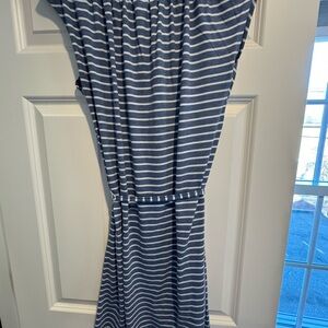 Blue white stripped  dress